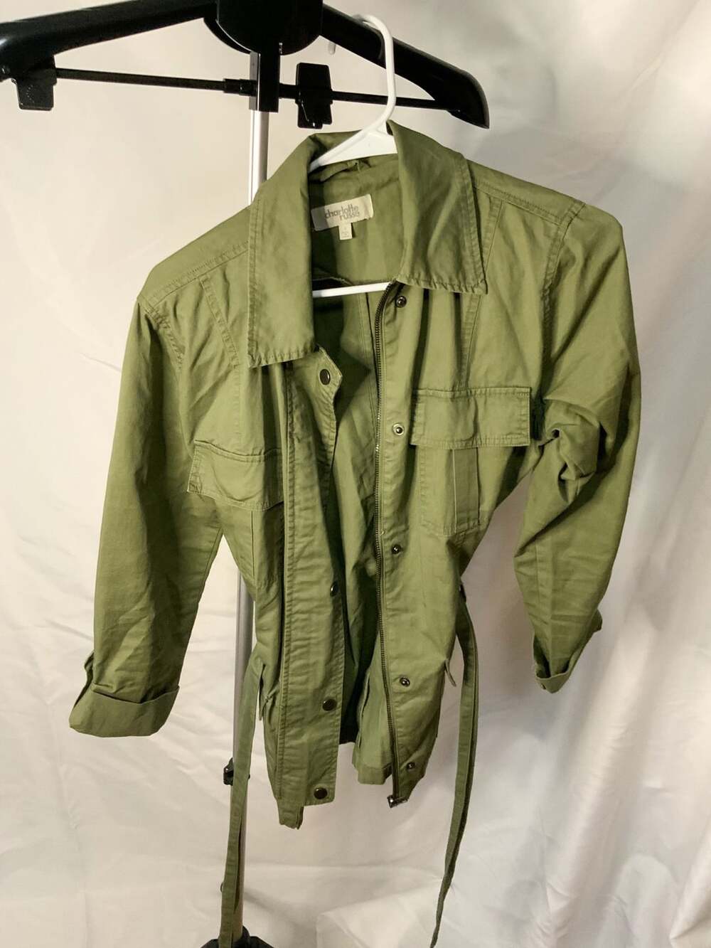 Charlotte Russe Utility Jacket Women’s Size S Green Cotton